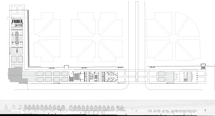 Grundriss und Längsschnitt Gesamtansicht