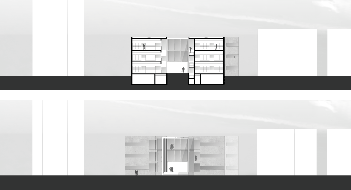 Schnitt Quer + Ansicht Süd